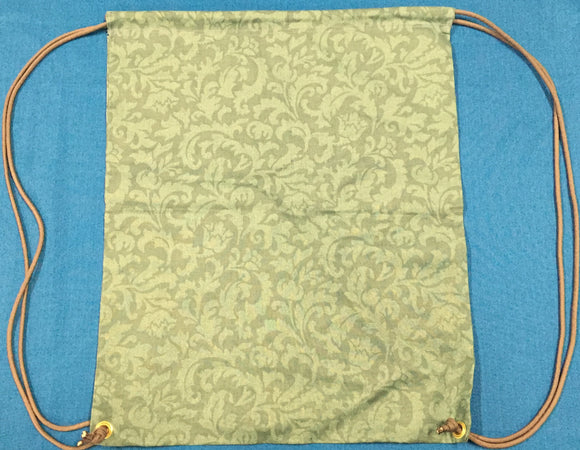 Green Paisley Print Drawstring Gym Bag made by Brenneman's Quilt & Sew