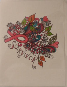 Handmade Zen Mind Artwork Blank Greeting Card - Survivor - Kimberly Fagan